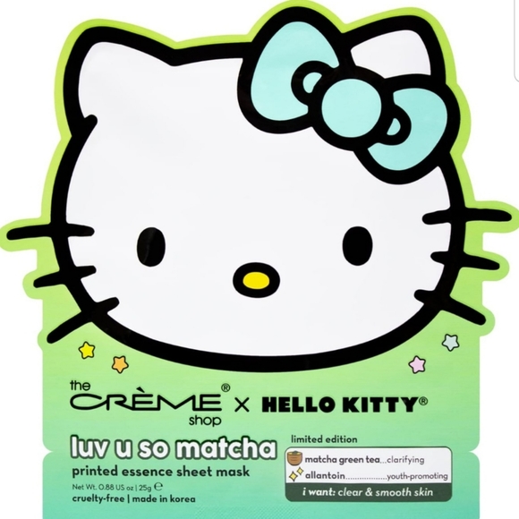 The Crème Shop x Hello Kitty Luv U So Matcha Printed Essence Sheet Mask (3 Pack) - Picture 3 of 5